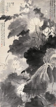 Chang dai chien lotus 20 old China ink Ölgemälde